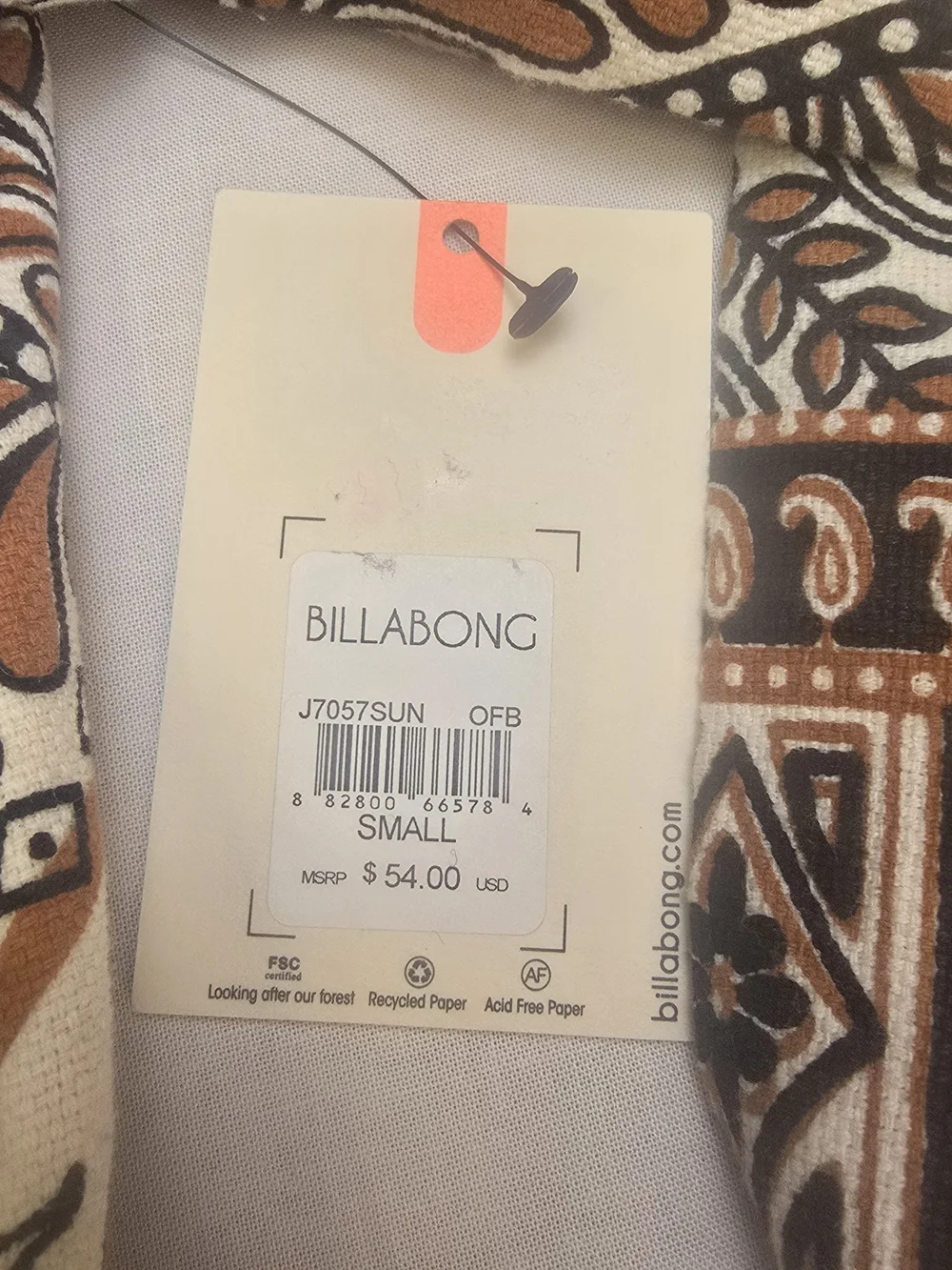Billabong Brown and Cream Boho Tassel Knit Cardigan